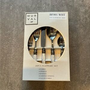 20 piece MWT flatware Murval white